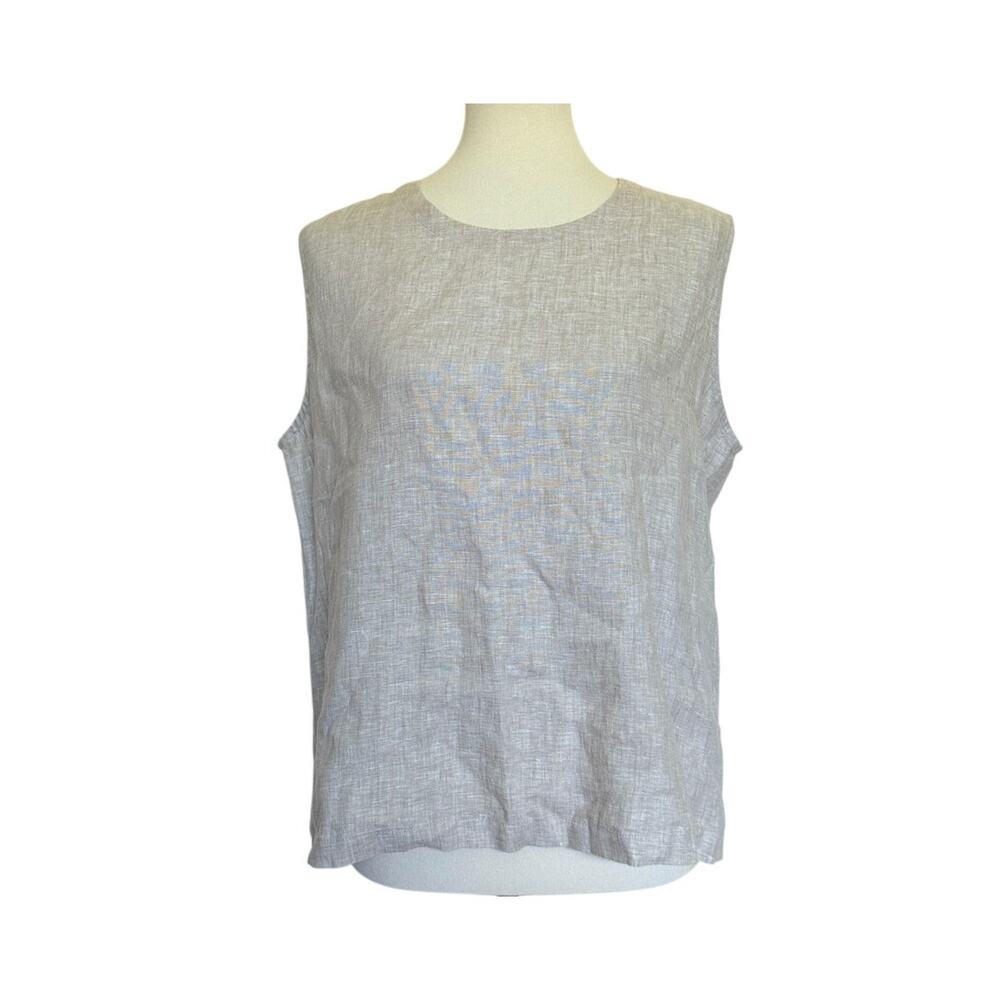 Quince 100% European Linen Tank - Flax - Large
